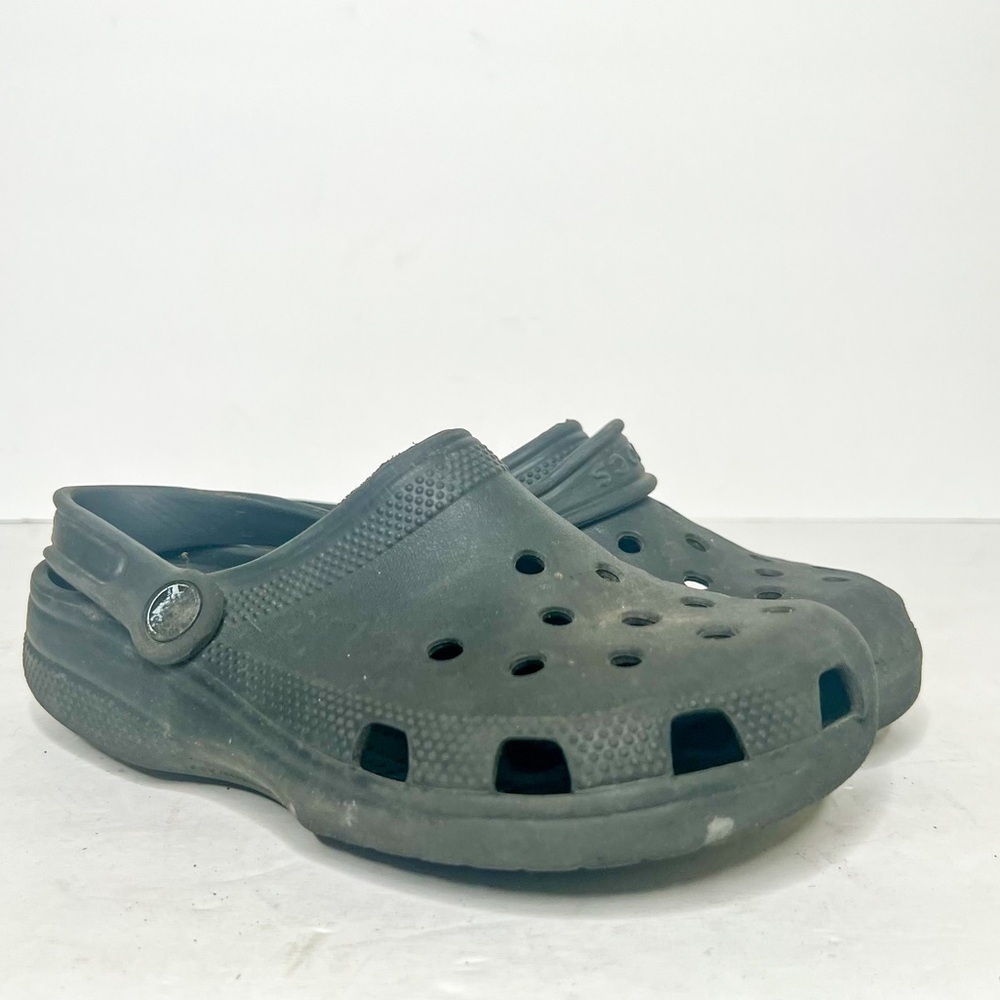 Crocs Classic Rubber Slide On Mules Clogs Black Size 3 Kids